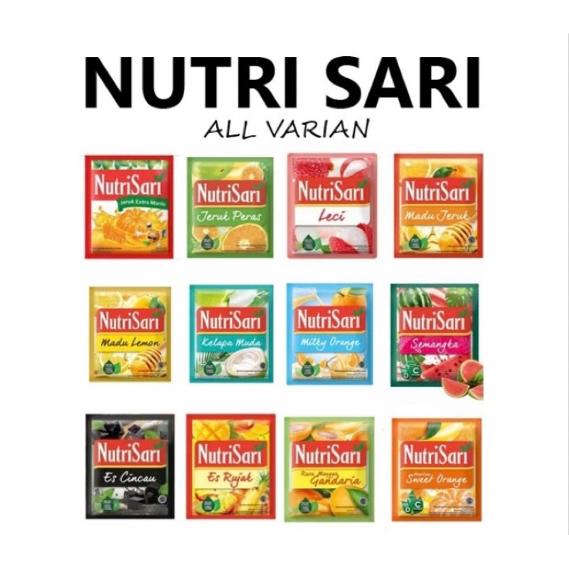 

Nutrisari sachet minuman serbuk instan varian rasa kemasan sachet