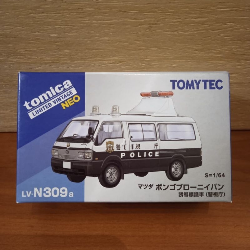TOMICA LIMITED VINTAGE LV-N309a MAZDA BONGO BRONY GUIDE SIGN CAR POLICE