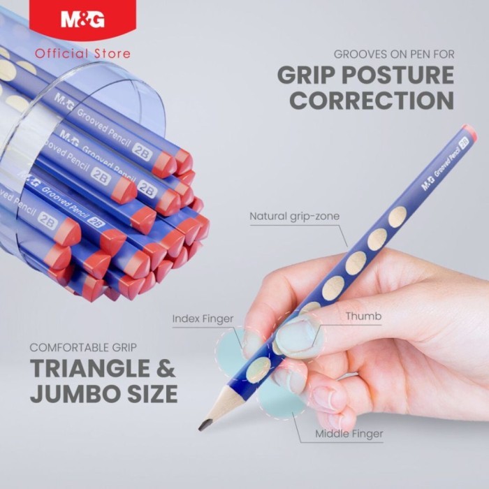 

Pensil Segitiga Grooved 2B Jumbo M&G Triangle Shape AWPQ0915