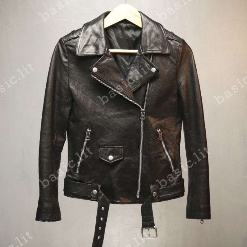 Unisex ramones biker leather jacket second preloved