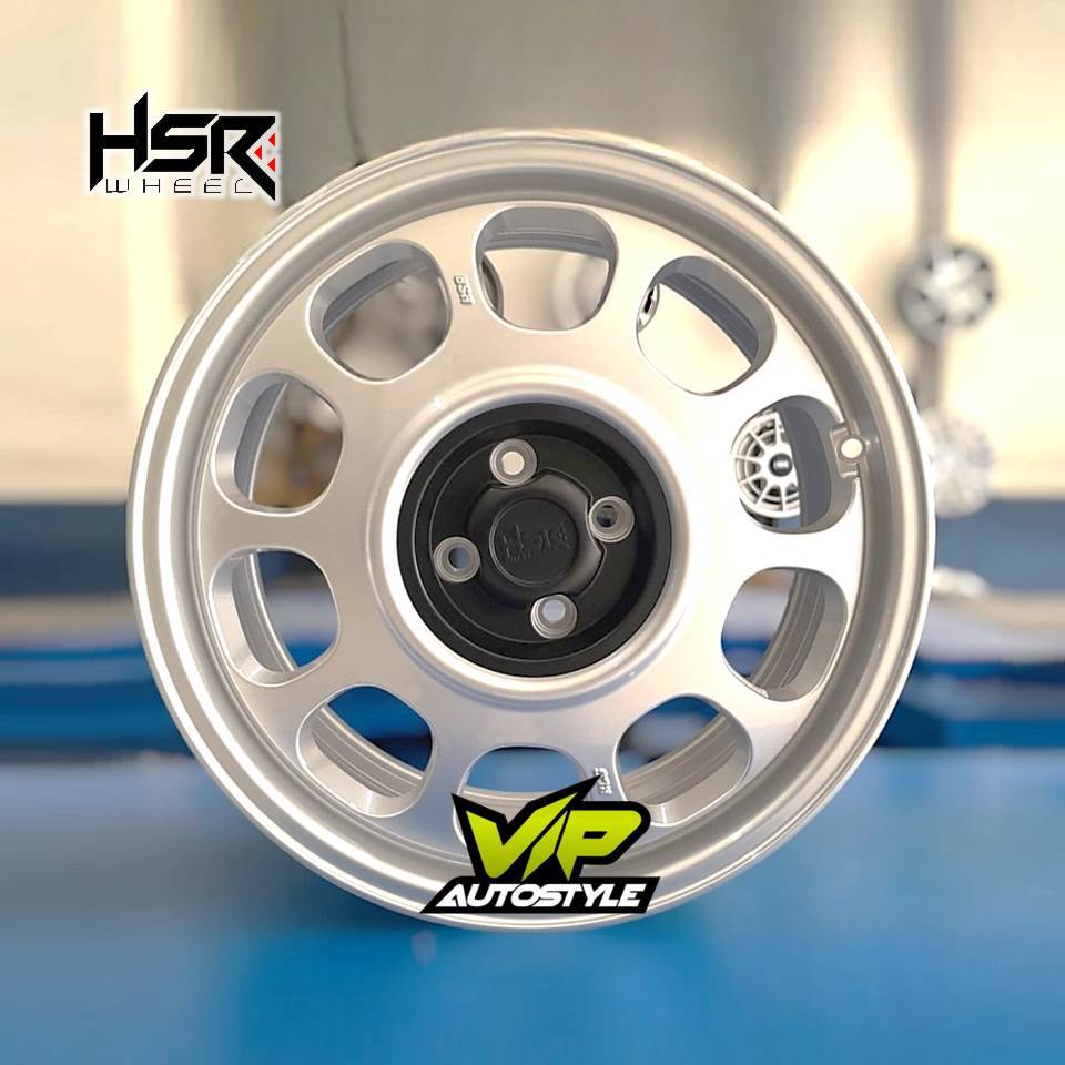 Velg Mobil Honda Brio, jazz, calya, ayla, sigra Type HSR Rally R14 Racing H4x100 ET35 Silver K L G