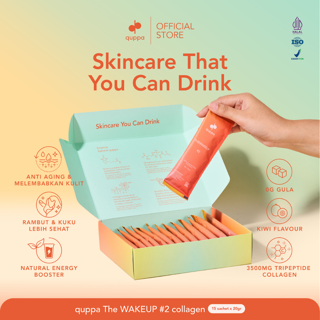 quppa holistic - THEWAKEUP #2 300gr 15 sachet Tripeptide Collagen & Guarana Extract