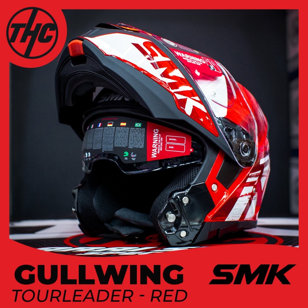 HELM SMK GULLWING TOURLEADER RED FLIP UP HELMET SMK