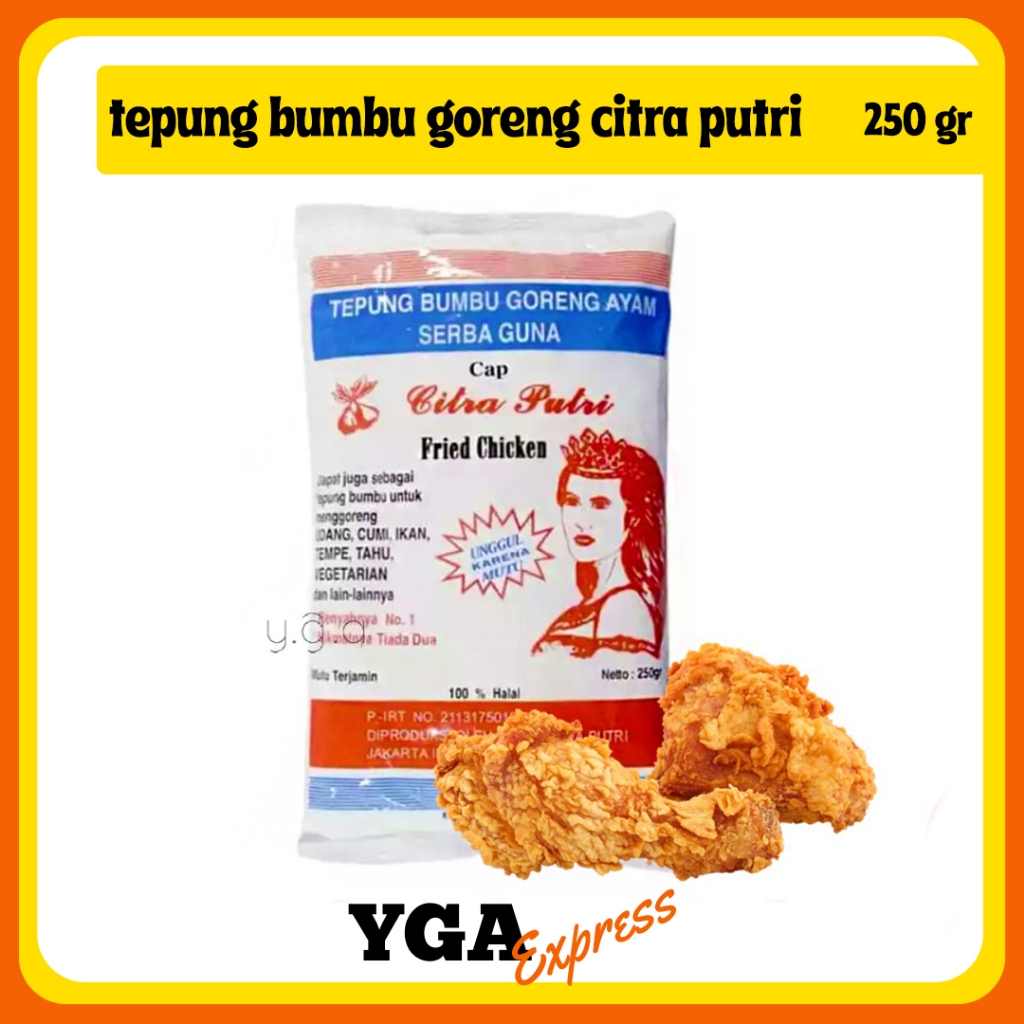 

Tepung Bumbu Goreng Cap Citra Putri 250gr / Tepung Putri / Tepung Ayam Goreng