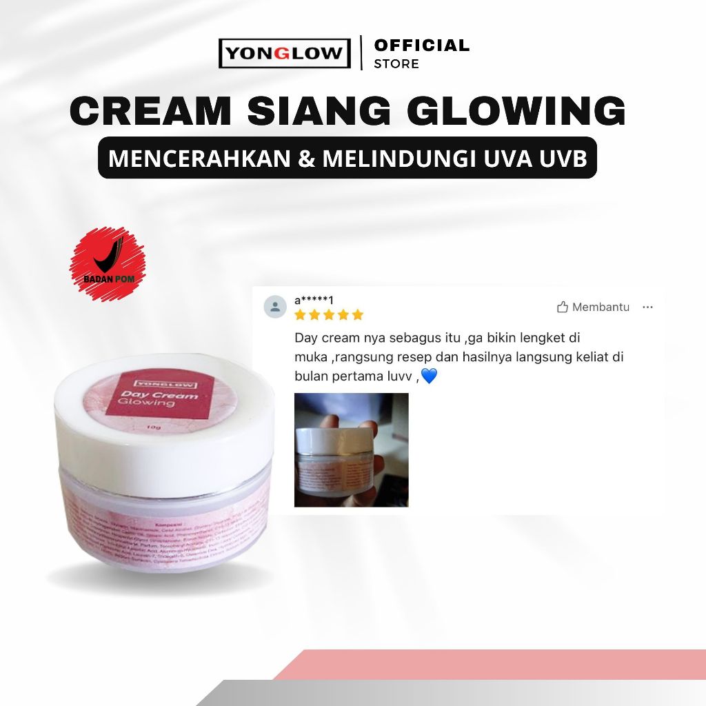 Yonglow Cream Siang Day Cream Glowing Pemutih Kulit Wajah Kusam Resmi BPOM