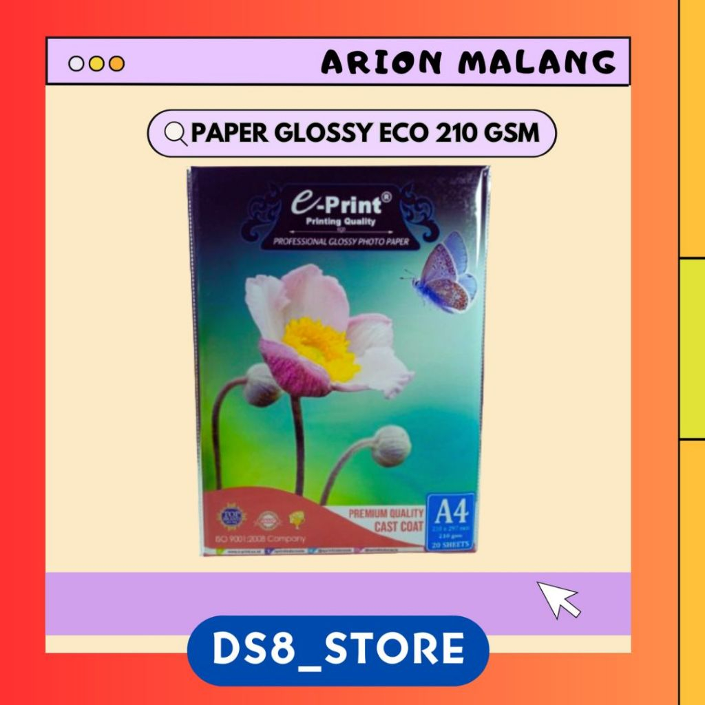 

Kertas Foto Murah Glossy A4 210GSM Back Print E-PRINT