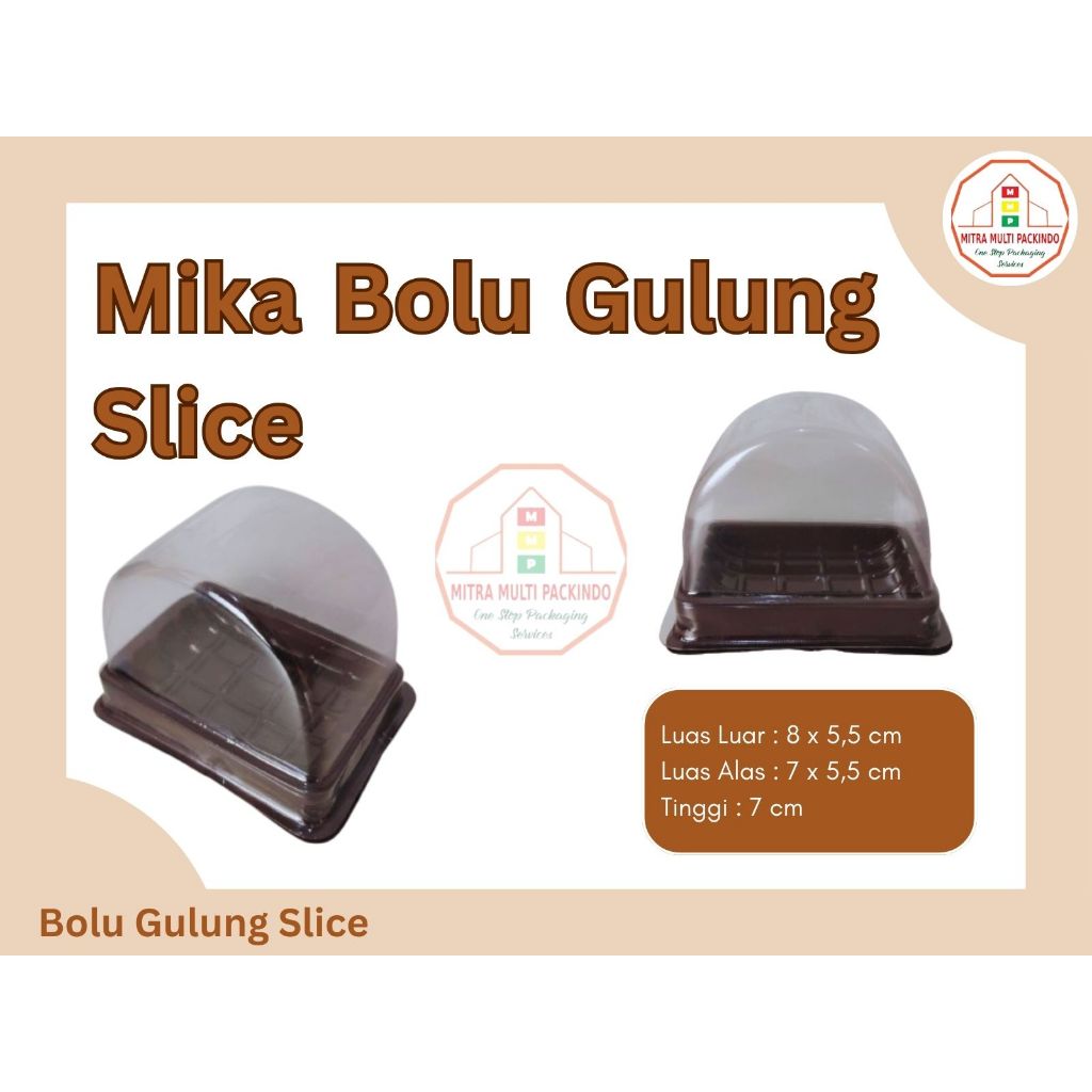 Mika Bolu Gulung Slice Mini Isi 25 pcs | Mika Bolu Gulung | Bolu Gulung Slice | Kotak Kue Mini
