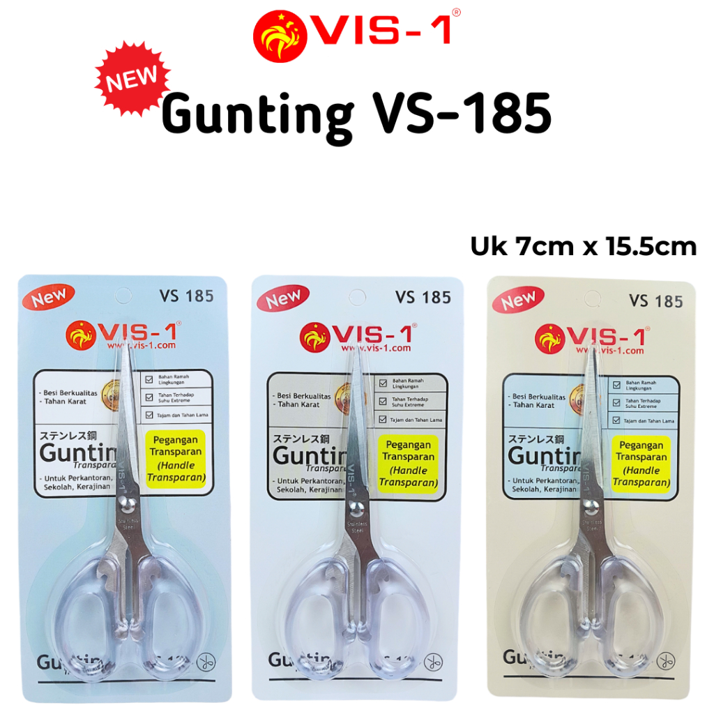 

VIS-1 Gunting Transparan VS-185 / Scissors / Alat Potong