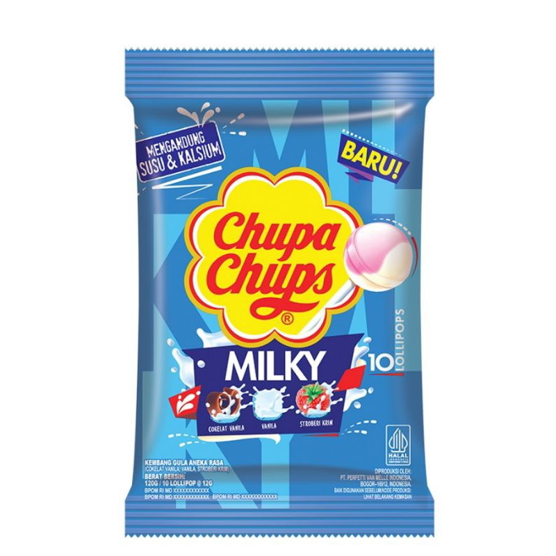 

Chupa Chups milky Permen Lollipops Aneka Rasa 120g