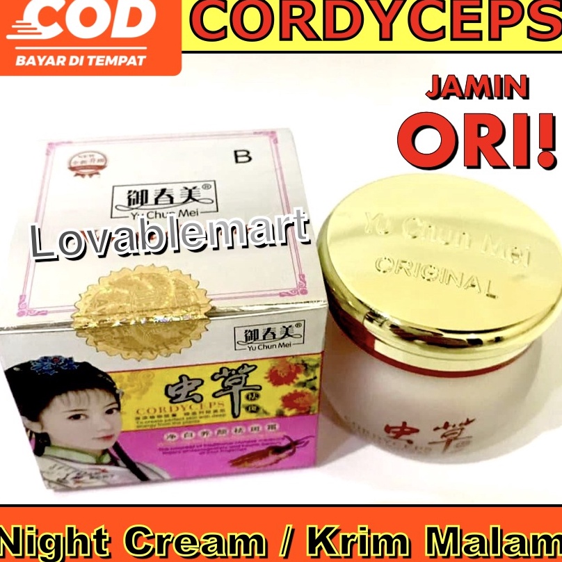 ART A15K BISA COD Yuchunmei Cordyceps Krim Malam 3 gram Night Cream Pelembab Wajah Original Import L