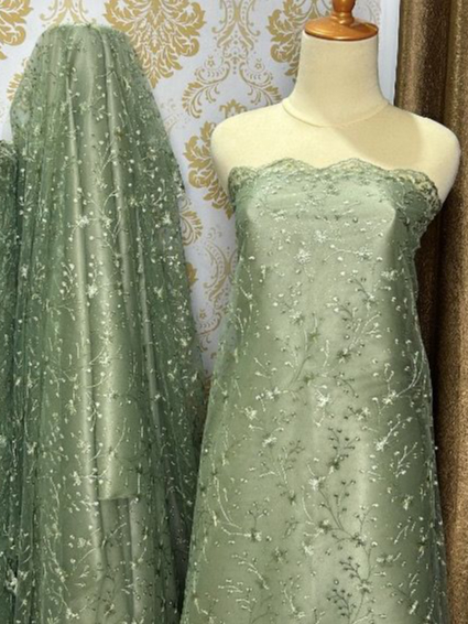 KAIN TILE AKAR MUTIARA GLITER TULLE BAHAN BROKAT GLITER MUTIARA MOTIF BROKAT GLITER KEBAYA TERBARU