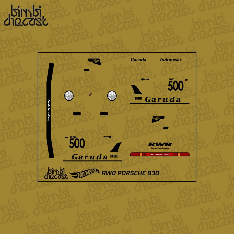 Decal Hotwheels RWB Porsche 930 Garuda
