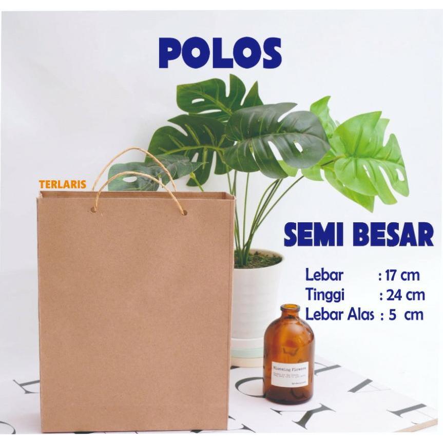 

PAPERBAG SEMI BESAR POLOS - PAPER BAG COKLAT POLOS 17 X 24 X 5 - TAS KERTAS KRAFT SOUVENIR PERNIKAHAN - PAPER BAG KADO HAJATAN