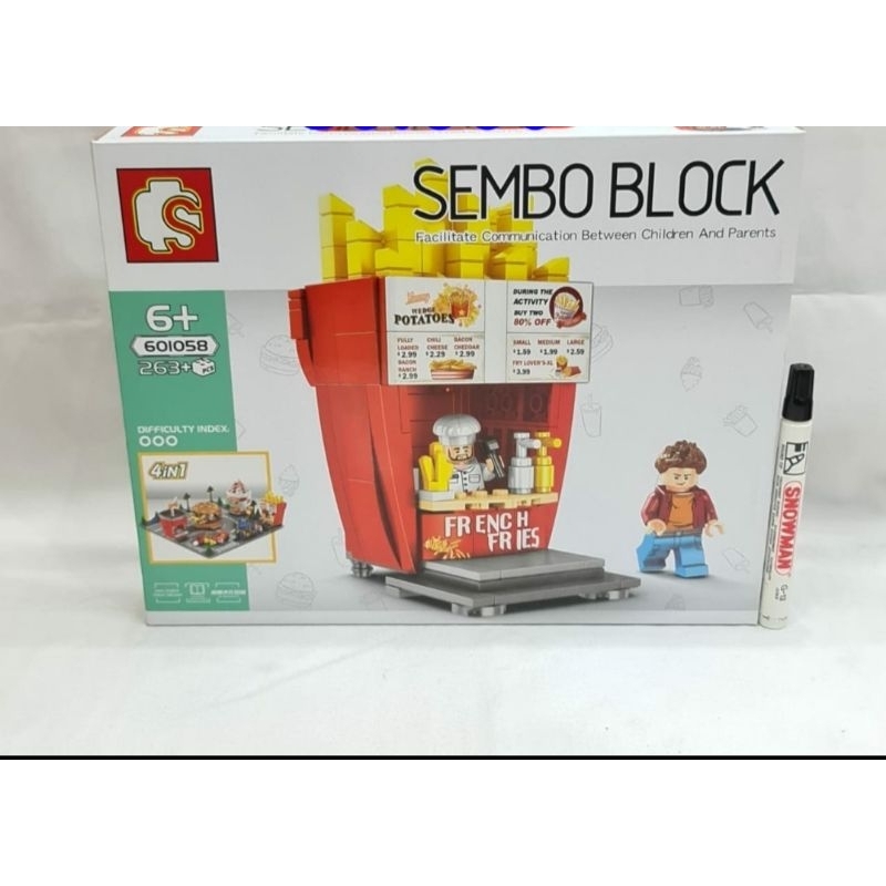 601058 - Sembo Block French fries 4In1 Isi 263 Pcs