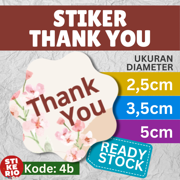 

Stiker Thank You | Stiker Label Terima Kasih | uk. 2,5cm 3,5cm 5cm -4b