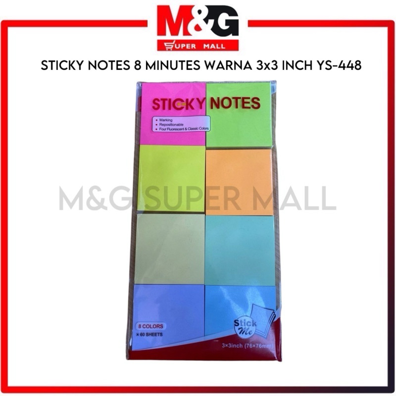 

M&G Sticky Notes / Catatan Tempel 8 Warna 3x3 Inch 480 Lbr YS-448