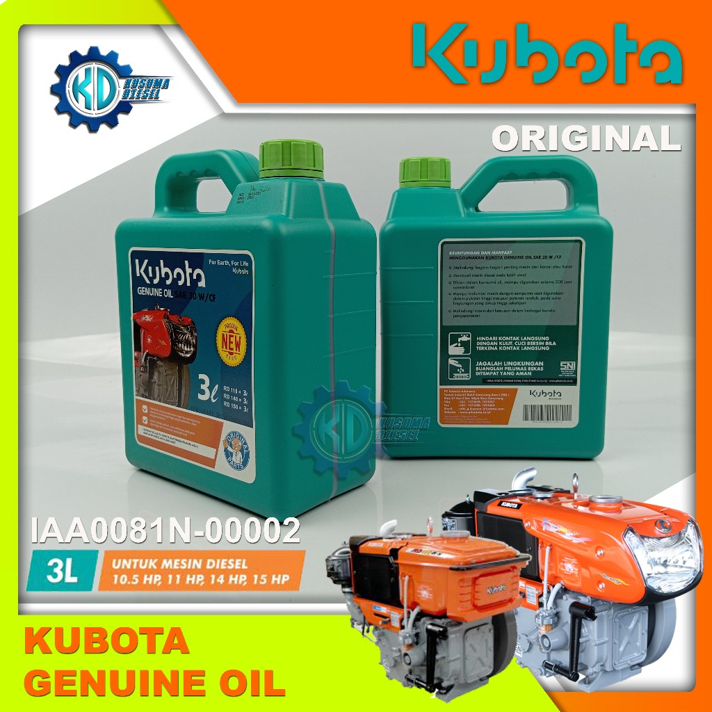 KUBOTA GENUINE OIL 3 LITER - OLI KUBOTA - OILI DIESEL - ASLI - ORIGINAL - KUBOTA - TERMURAH