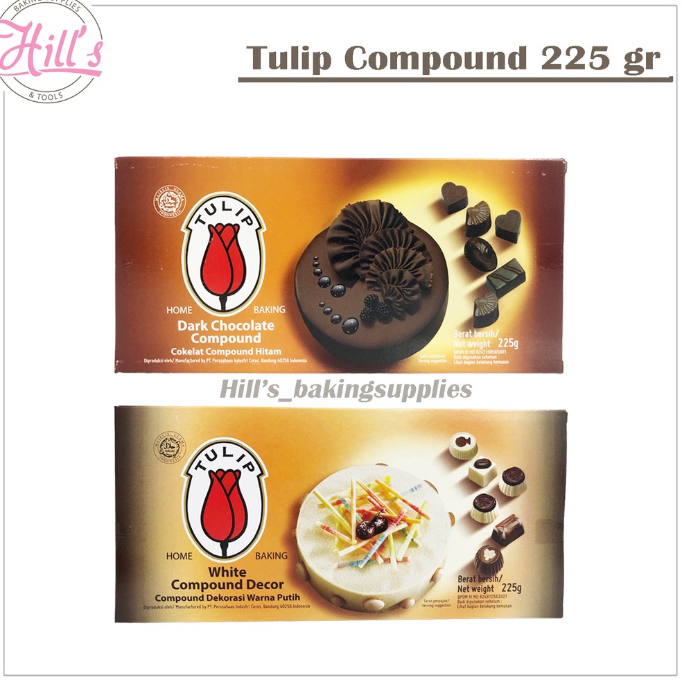 

FLASH SALE TULIP CHOCOLATE COMPOUND 225 GR DARK MILK WHITE CHOCO COMPOND COKLAT SUSU PUTIH BATANG MASAK