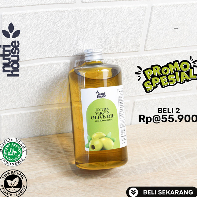 

Extra Virgin Olive Oil 500 ML Nutrihouse / Minyak Zaitun Murni