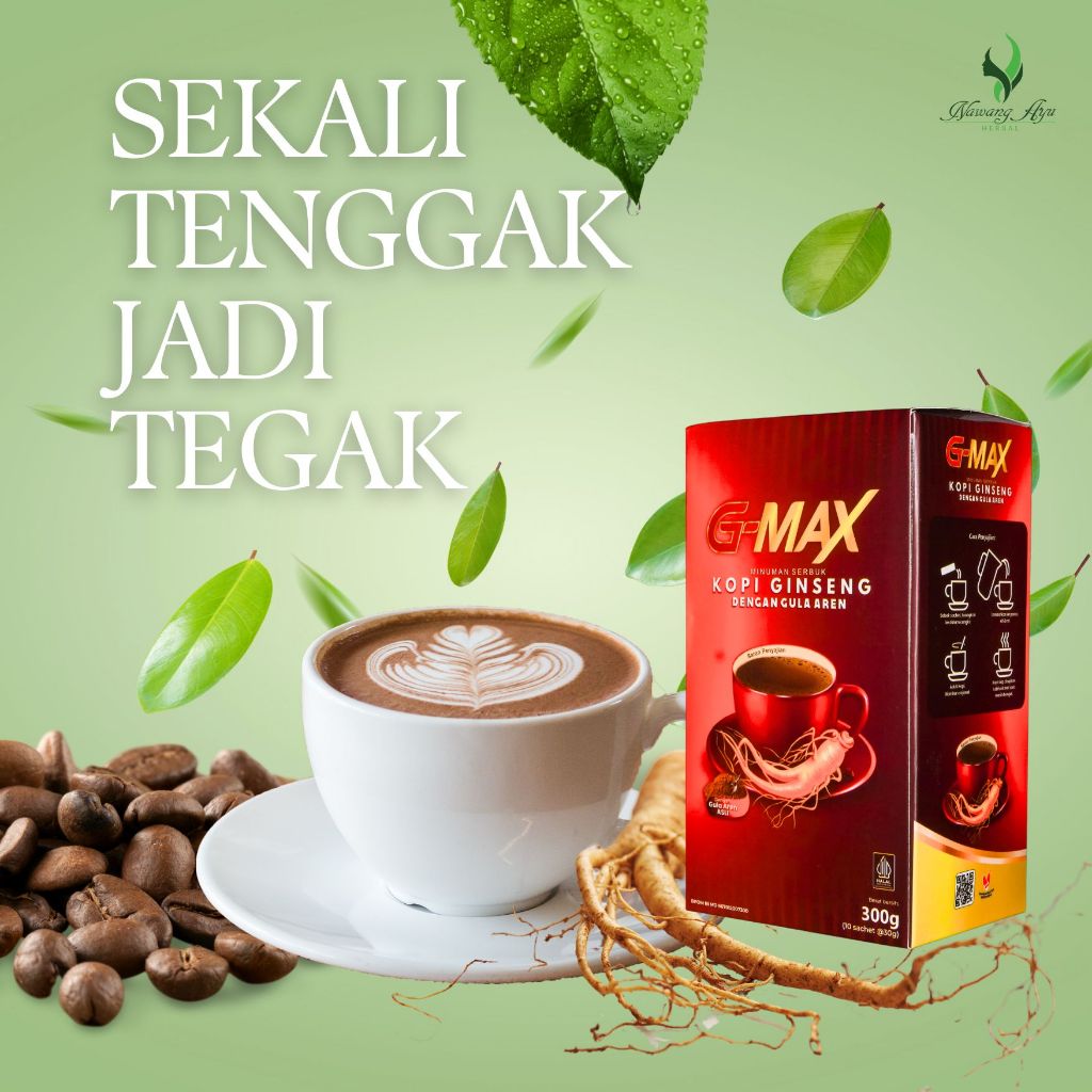 

KOPI GINSENG GMAX COFFEE STAMINA TAHAN LAMA KUAT PRIA BPOM