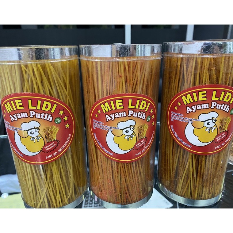 

NEW MIE LIDI PEDAS TABUNG BOX 2gr PEDAS ASIN BALADO CAP AYAM PUTIH