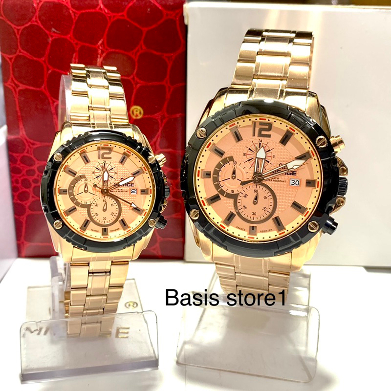 Mirage RoseGold 8714 Original Jam Tangan Couple Pria Dan Wanita Original