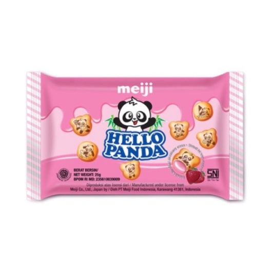 

Meiji Hello Panda Biskuit Strawberry 25 gr x 5 Pcs