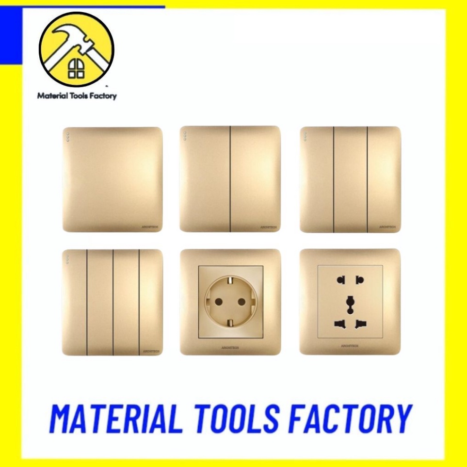 ARCHITECH INFINITY A63 GOLD SAKLAR STOP KONTAK FRAME  STOP KONTAK ARCHITECH  SAKLAR ARCHITECH  STOP 