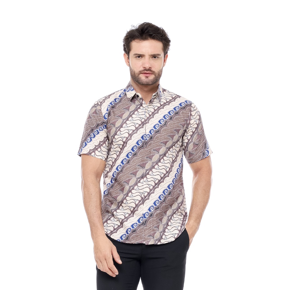 Hadir Terlaris  Parayu  Kemeja Batik Pria Ongbak Uril Modern Slimfit Lengan Pendek