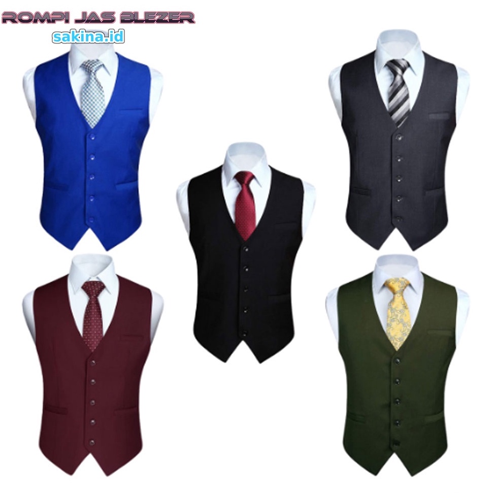 MURAH LEBAY Rompi Jas Pria Slimfit Formal Remaja Dewasa Size Jumbo Premium  Rompi Jas Pria Formal  R