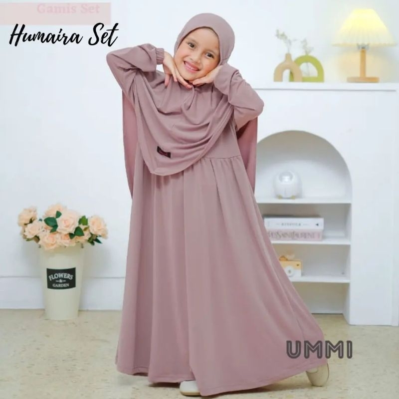 Humaira FK set |  gamis anak st hijab | umur 3 -11tahun
