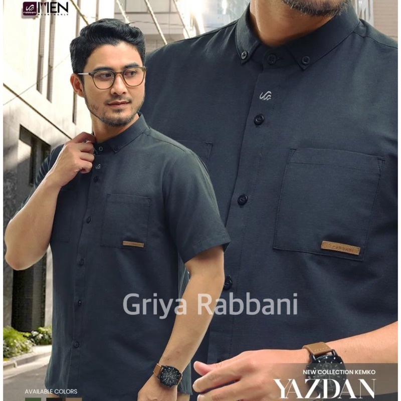 kemko yazdan pdk - kemko mahesa  - koko hitam lengan pendek - Koko Baju Gus Azmi syubanul muslimin f