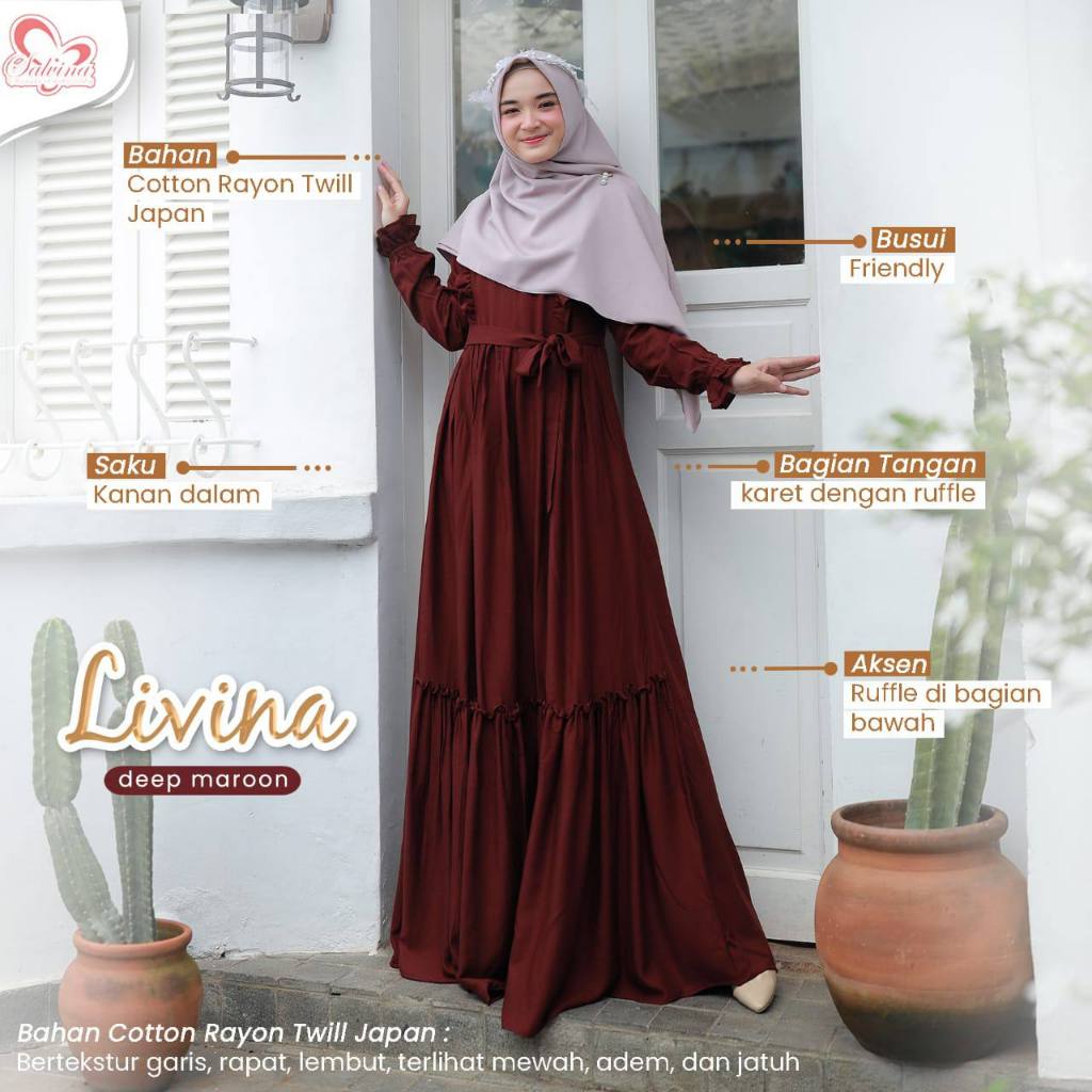 Livina Dress by Salvina - Gamis Muslimah Syari