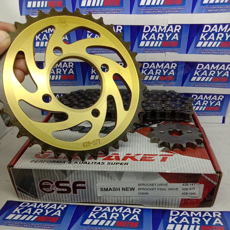 GEAR SET SUZUKI SMASH NEW - GIR DAN RANTAI SUZUKI SMASH NEW - GEAR FULL SET SUZUKI SMASH NEW ESF