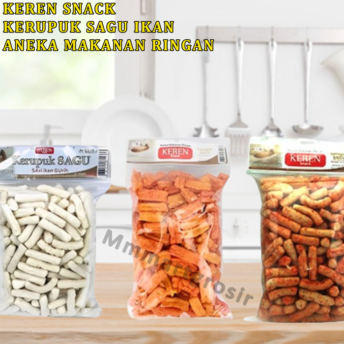 

Keren Snack / Kerupuk Sagu / Kerupuk Sari Ikan Gurih / 130g