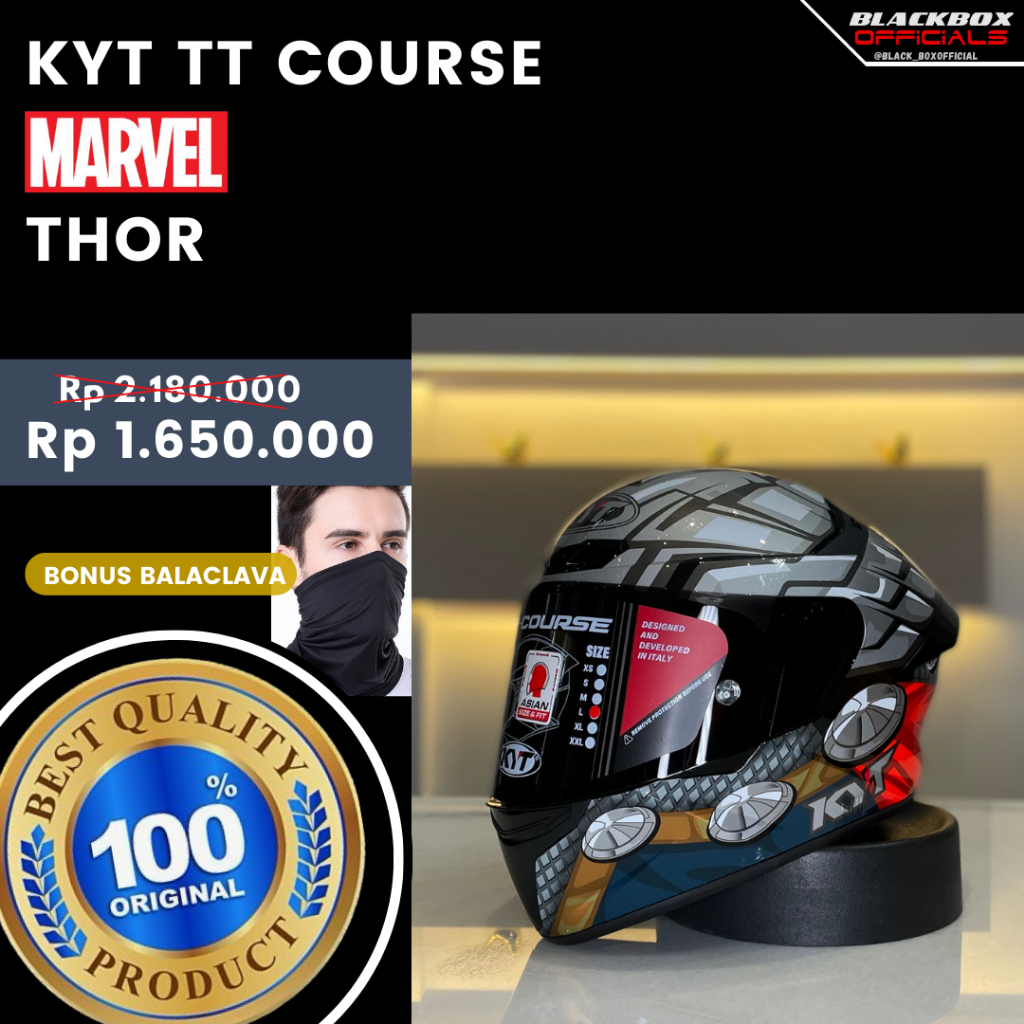 KYT TT COURSE FLAT & PINLOCK MARVEL THOR