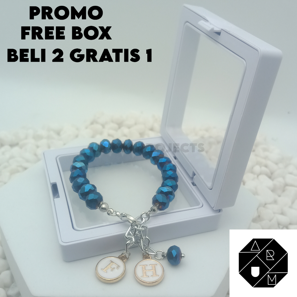 Gelang Wanita Titanium Rantai Silver Korea Style Reques Inisial