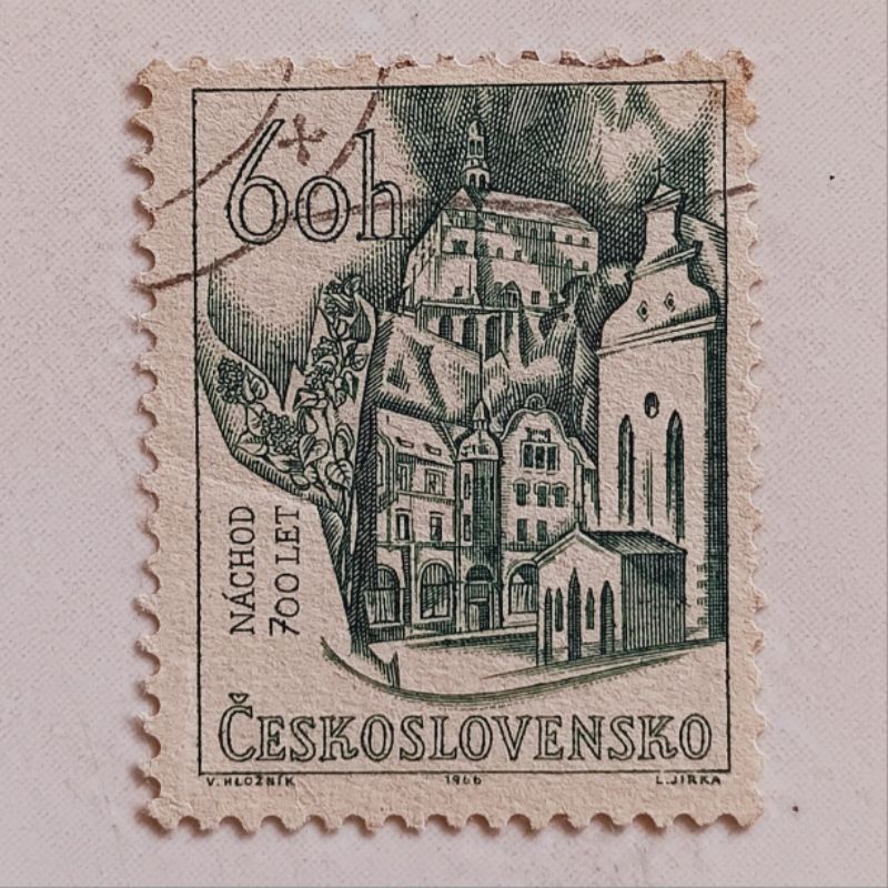 

(AD) Perangko Cekoslowakia 1966 Places of cultural monuments - View of Náchod - 700th. anniversary 60 h Used