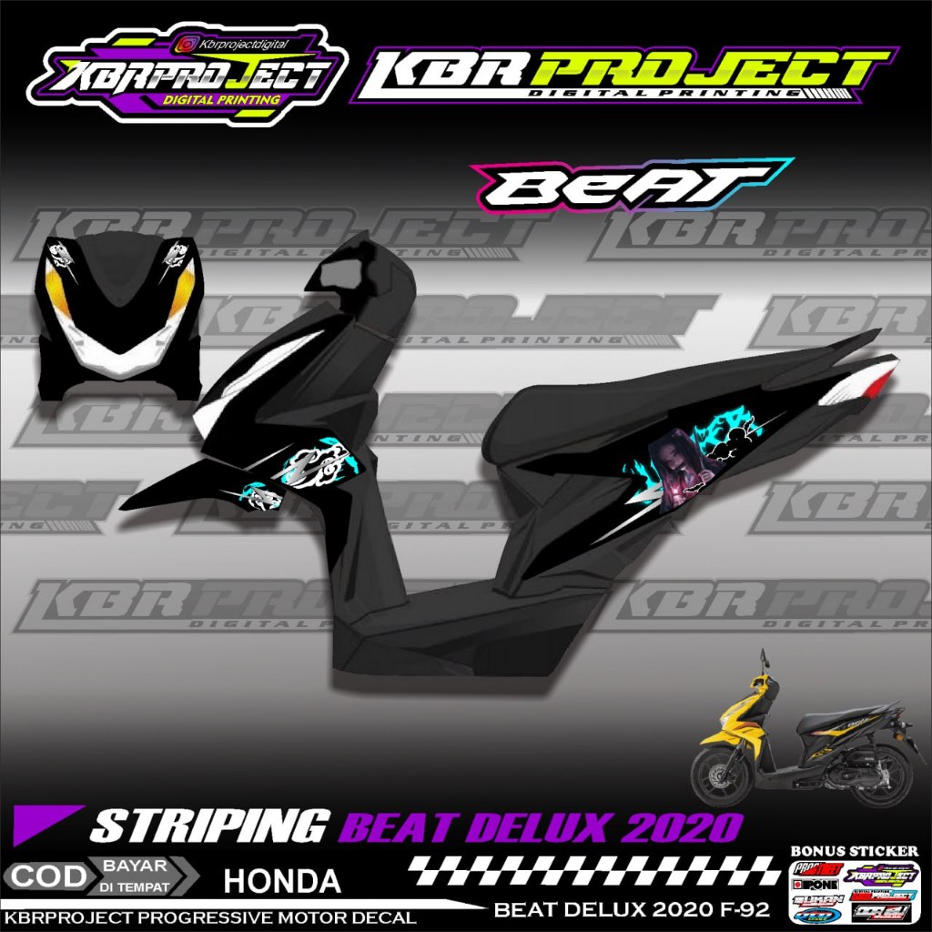 BEAT DELUXE 2020 2021 STIKER STRIPING PREMIUM MOTOR KEREN LIS VARIASI BEAT DELUXE 2020 2021 STIKER M