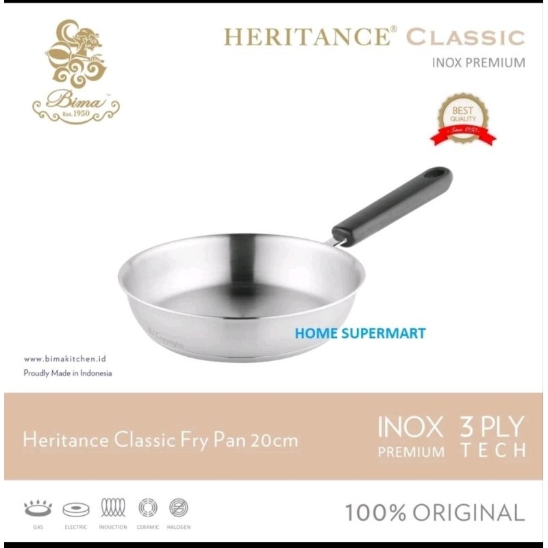 Preloved Bima Heritance Classic Fry Pan 20 cm panci wajan stainless