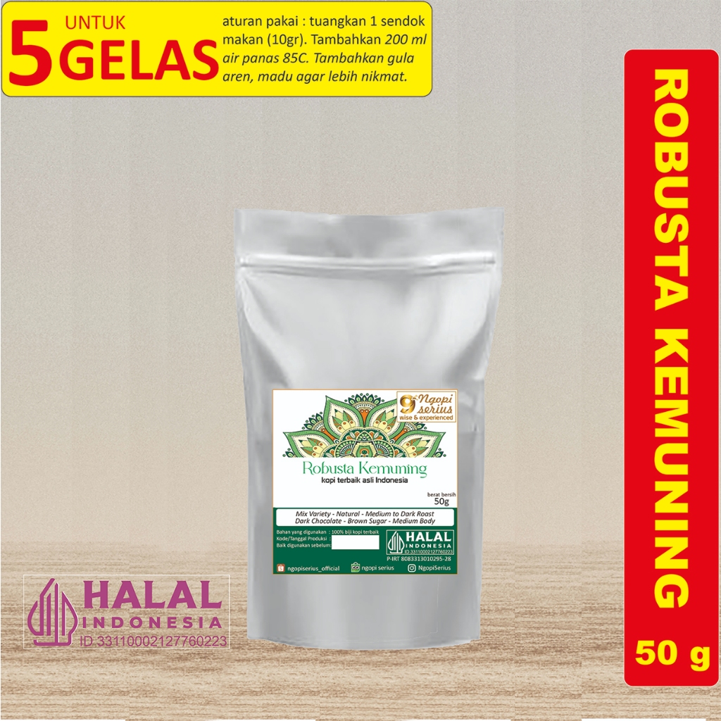 

NGOPI SERIUS Kopi Robusta Kemuning 50 gram bubuk