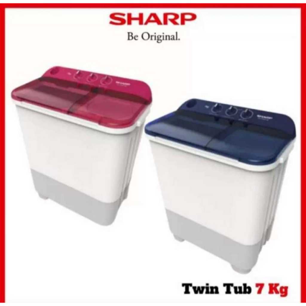 Mesin Cuci Sharp 2 Tabung ES -T75NT Transparant