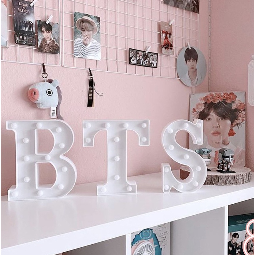 Huruf Lampu BTS EXO NCT SEVENTEEN DLL KPOP Font LED Alphabet