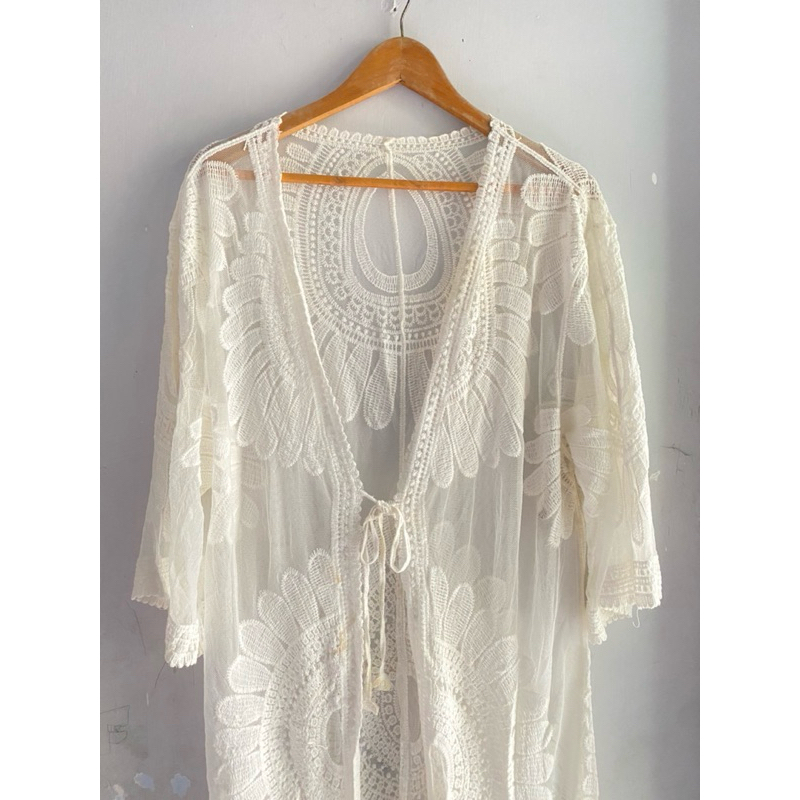 preloved Outer lace/brokat bohemian white