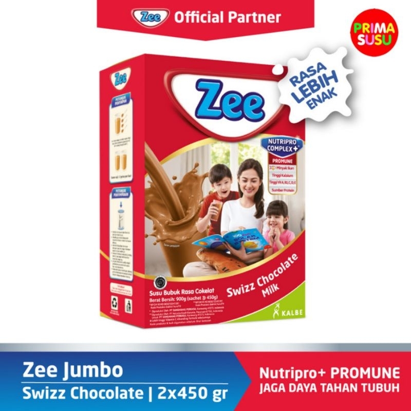 Zee 875gr rasa coklat dan vanilla susu anak di atas 1tahun