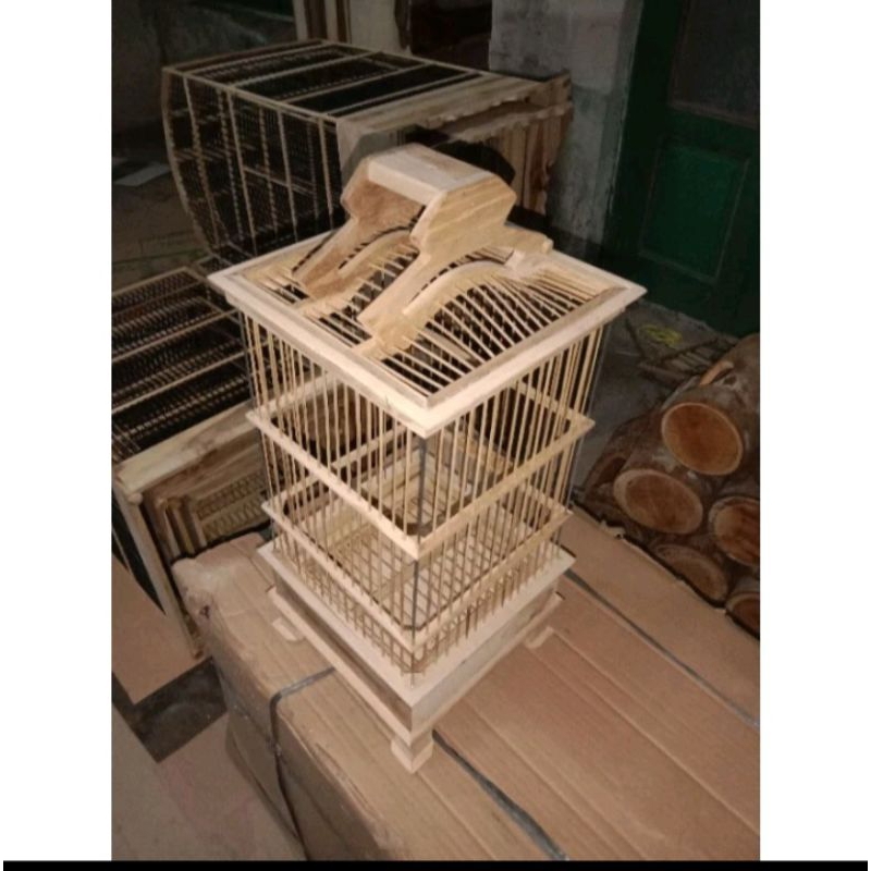 Sangkar PCMI kayu jati untuk burcil sogon konin prejak pleci