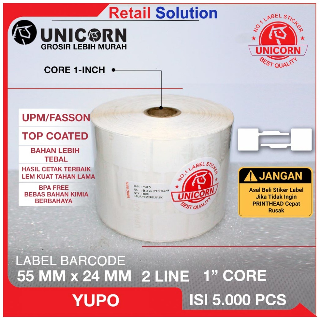 

Stiker Label YUPO Perhiasan - 55x24 mm / 55 x 24 mm / 55x24mm