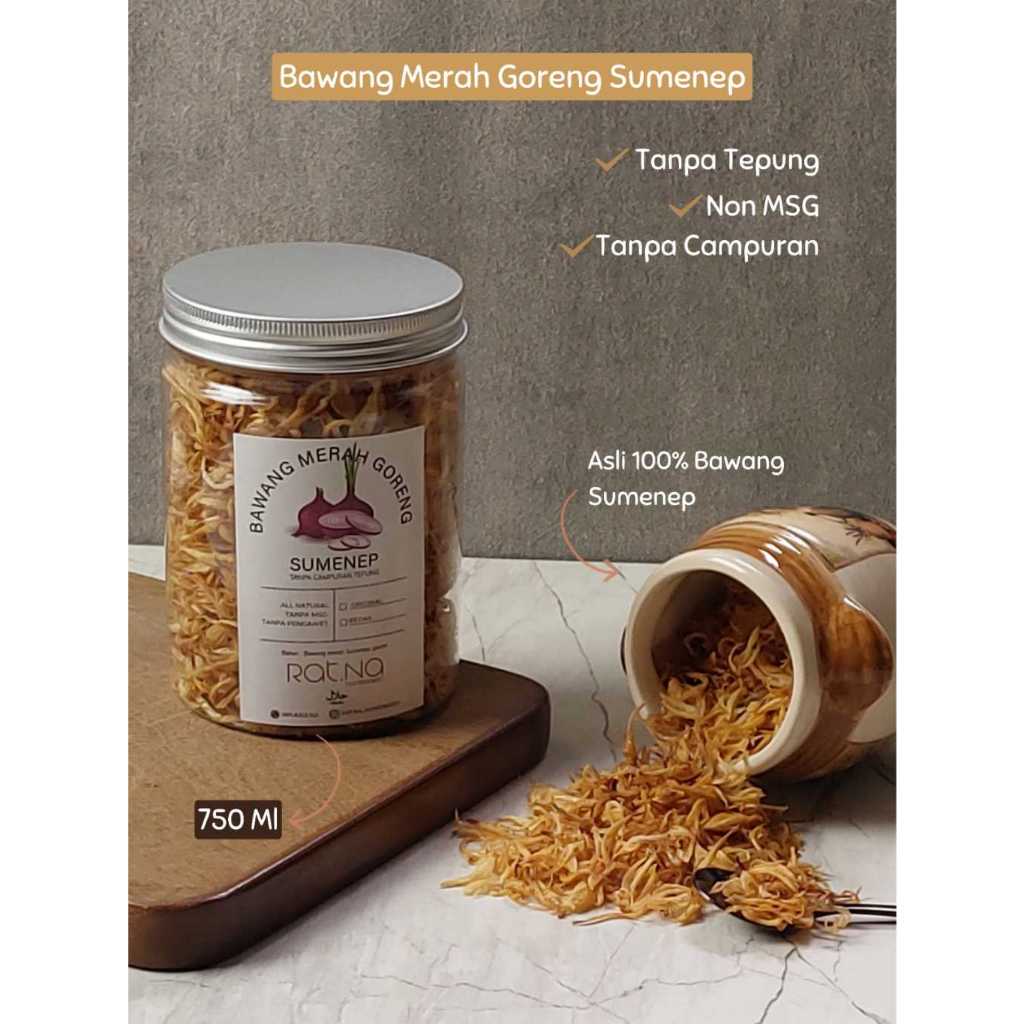 

Bawang Merah Goreng SUMENEP Super Premium Murni Tanpa Tepung Non MSG [750 Ml] | Bawang Goreng Renyah