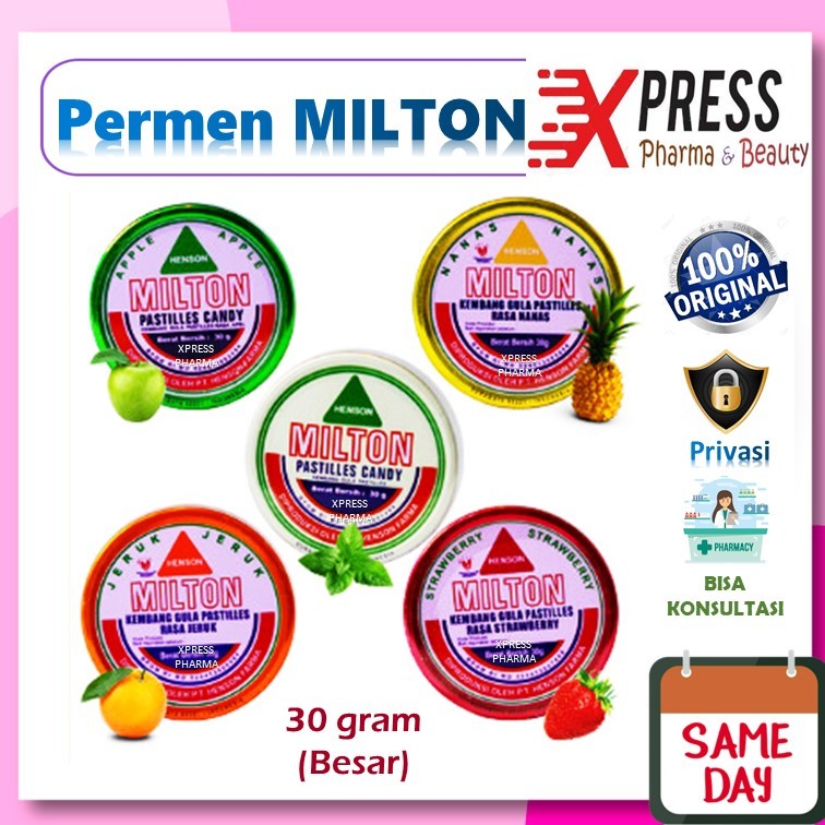 

⚡XPRESS⚡ 30 gr BESAR Milton Pastiles Permen kaleng