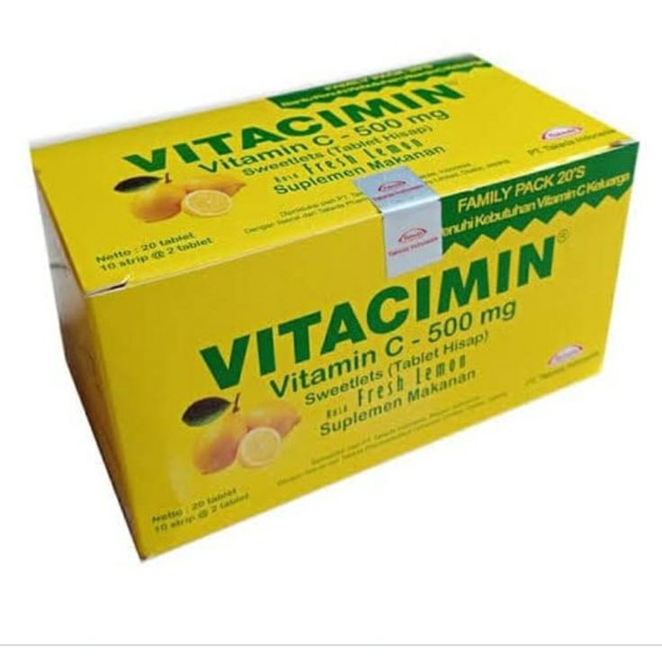 

Jangan Sampai Kehabisan Vitacimin Family Pack 1 Strip 2 Tablet Hisap Kunyah Vitamin C 5mg